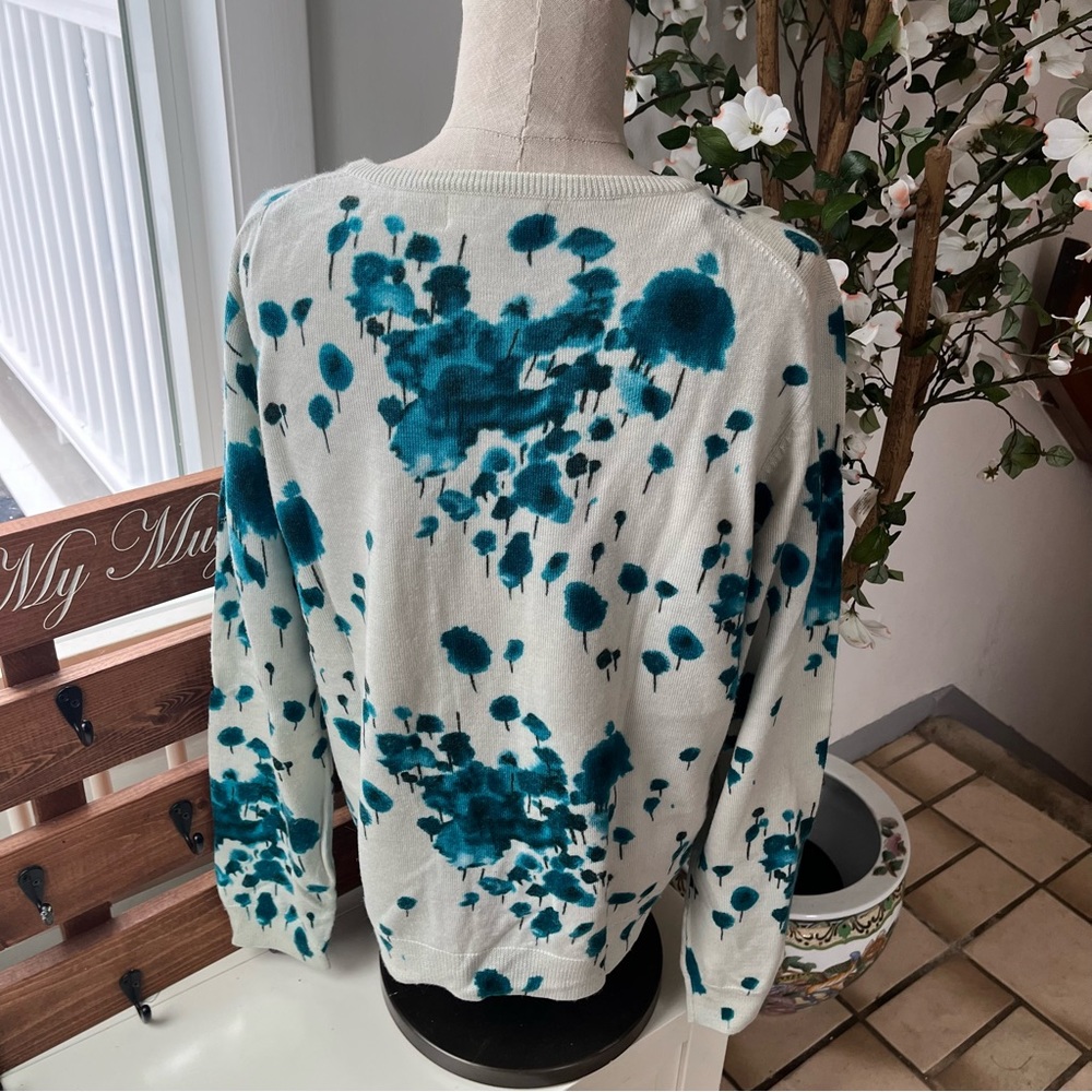 Calvin Klein Abstract Tree Print Cardigan, Size L - Picture 3 of 13